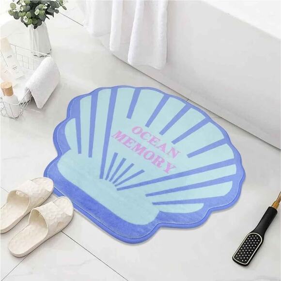 Unbranded Other - NEW Seashell Bathroom Rug, Non-Slip, Washable Plush Absorbent 24 x 22.